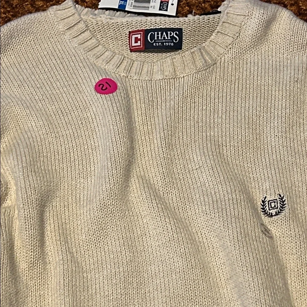Chaps Men's Light Gray Crewneck Sweater